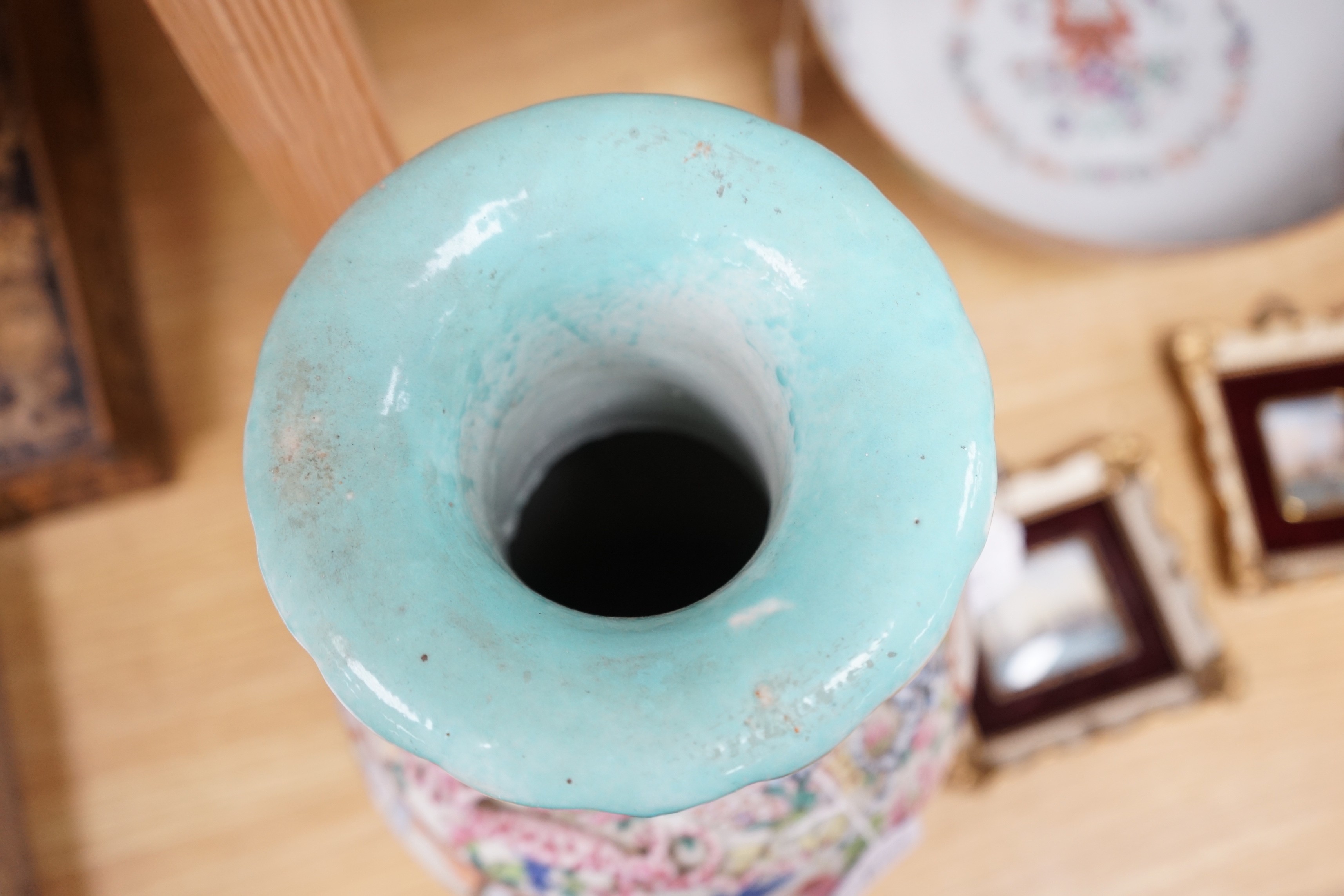 A 19th century Chinese famille rose vase, 42cm